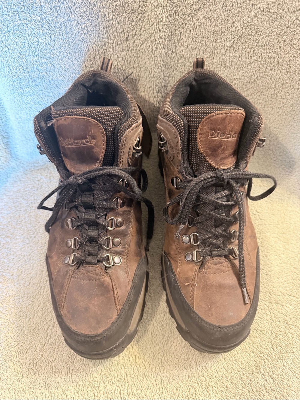 DieHard Men's Brown Leather Hiking Boots - Durable Trail Footwear